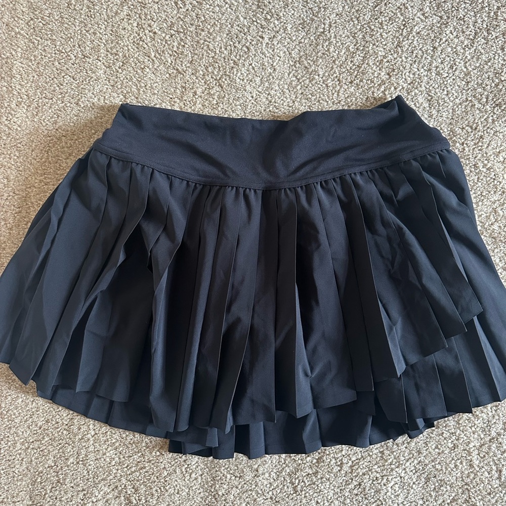 Aerie Black Athletic Mini Skater Skirt